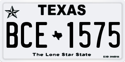 TX license plate BCE1575