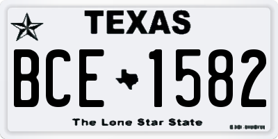 TX license plate BCE1582