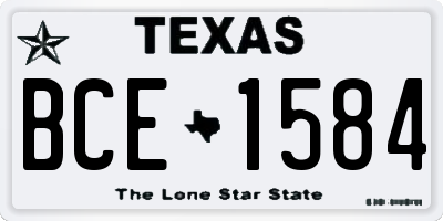 TX license plate BCE1584