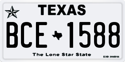 TX license plate BCE1588