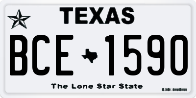 TX license plate BCE1590