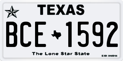 TX license plate BCE1592