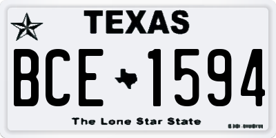 TX license plate BCE1594