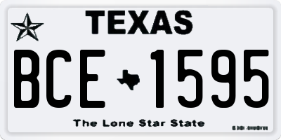 TX license plate BCE1595