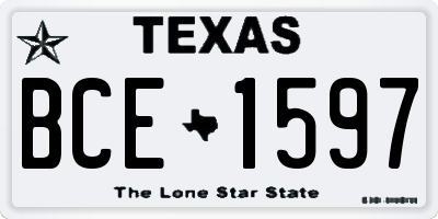 TX license plate BCE1597
