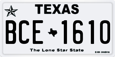TX license plate BCE1610