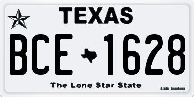 TX license plate BCE1628