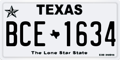 TX license plate BCE1634