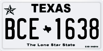 TX license plate BCE1638