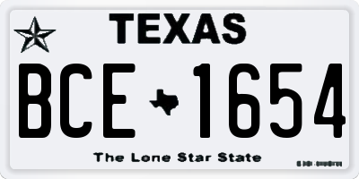 TX license plate BCE1654