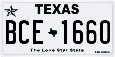 TX license plate BCE1660