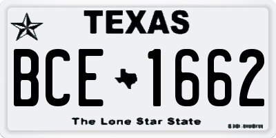 TX license plate BCE1662
