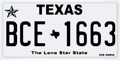 TX license plate BCE1663
