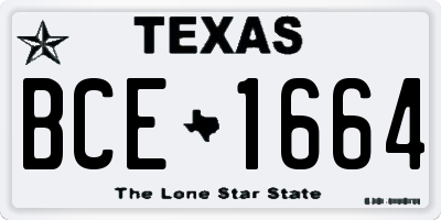 TX license plate BCE1664
