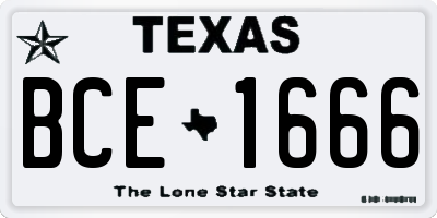 TX license plate BCE1666