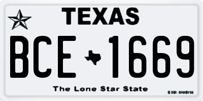 TX license plate BCE1669