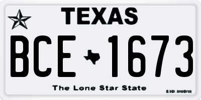 TX license plate BCE1673