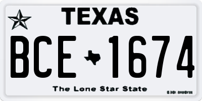 TX license plate BCE1674