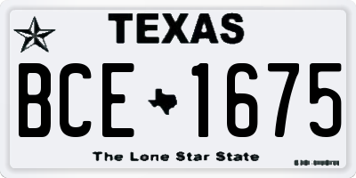 TX license plate BCE1675