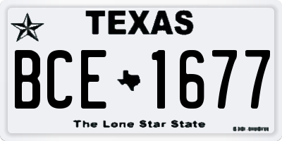 TX license plate BCE1677
