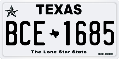 TX license plate BCE1685