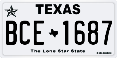 TX license plate BCE1687