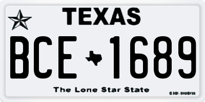 TX license plate BCE1689
