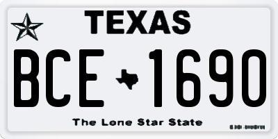 TX license plate BCE1690