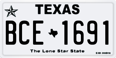 TX license plate BCE1691