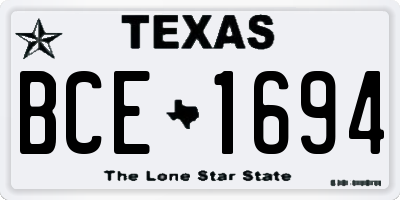 TX license plate BCE1694