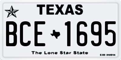 TX license plate BCE1695
