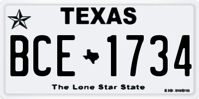 TX license plate BCE1734