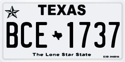 TX license plate BCE1737