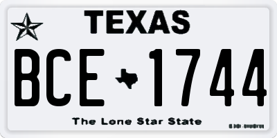 TX license plate BCE1744