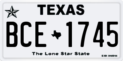 TX license plate BCE1745