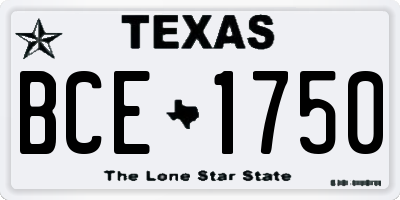 TX license plate BCE1750