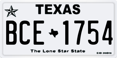 TX license plate BCE1754