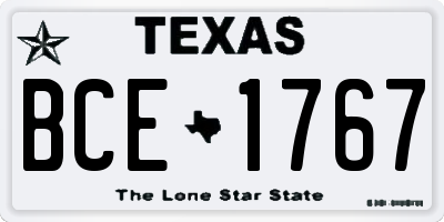 TX license plate BCE1767