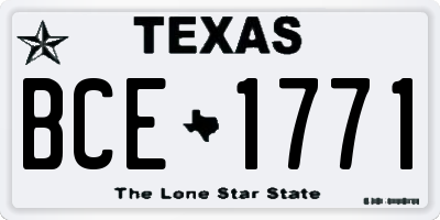 TX license plate BCE1771