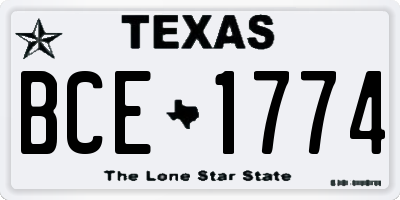 TX license plate BCE1774