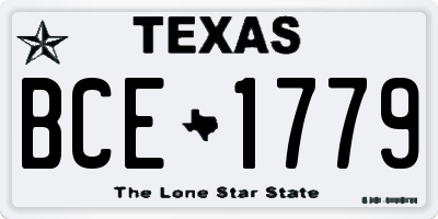 TX license plate BCE1779