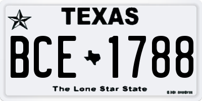 TX license plate BCE1788