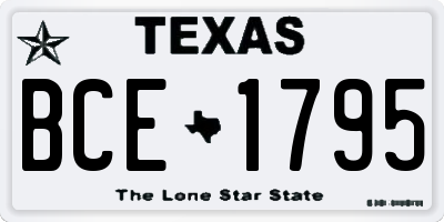 TX license plate BCE1795
