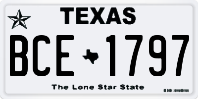 TX license plate BCE1797
