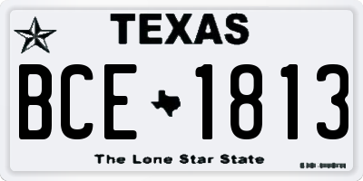 TX license plate BCE1813