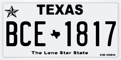 TX license plate BCE1817