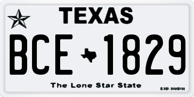 TX license plate BCE1829
