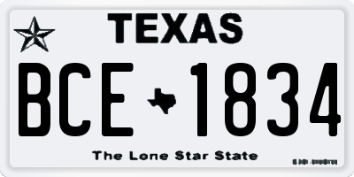 TX license plate BCE1834