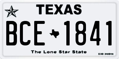 TX license plate BCE1841