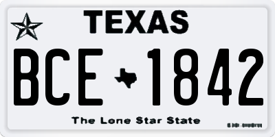 TX license plate BCE1842